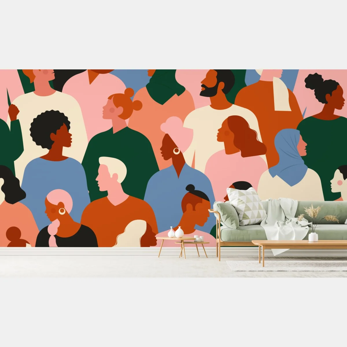 Fototapeta wzór portretów zróżnicowanej społeczności – Wallissimo® Fototapeta wzór portretów zróżnicowanej społeczności – Wallissimo®