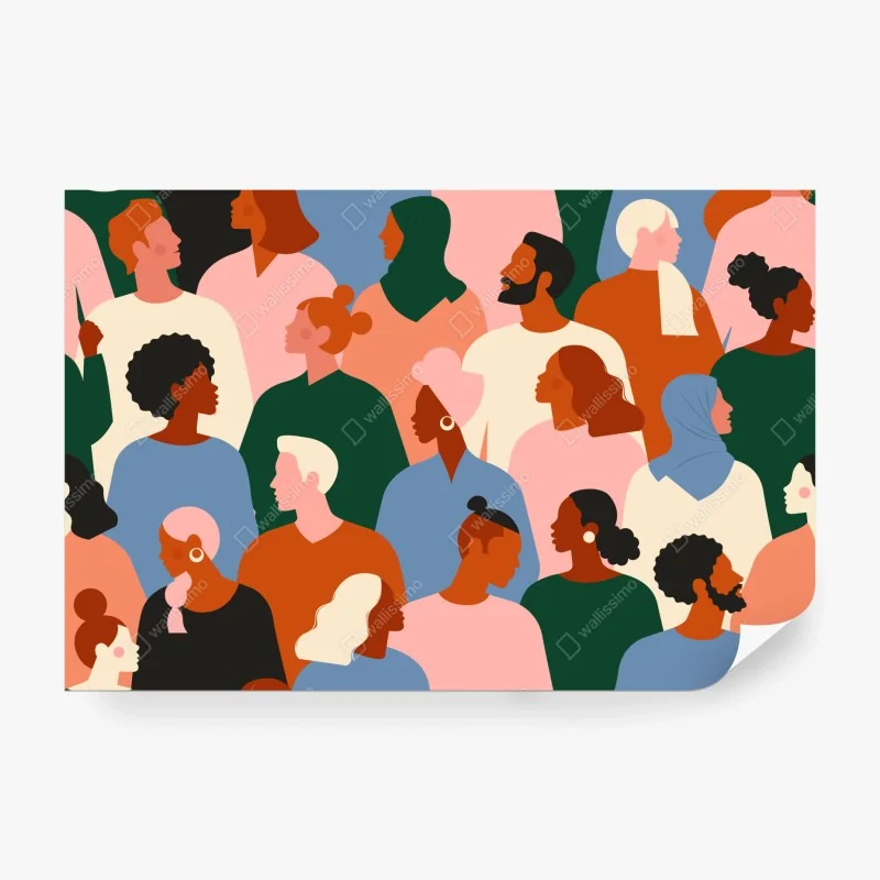 Fototapeta uroczy wzór z misiem do pokoju dziecięcego – Wallissimo®