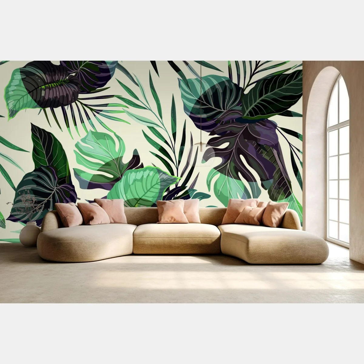 Fototapeta tropikalny wzór liści w zielonych tonach – Wallissimo® Fototapeta tropikalny wzór liści w zielonych tonach – Wallissimo®