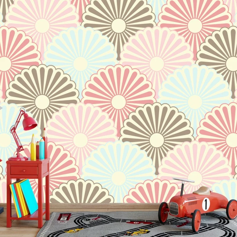 Fototapeta pastelowy wzór muszelkowy – Wallissimo® Fototapeta pastelowy wzór muszelkowy – Wallissimo®