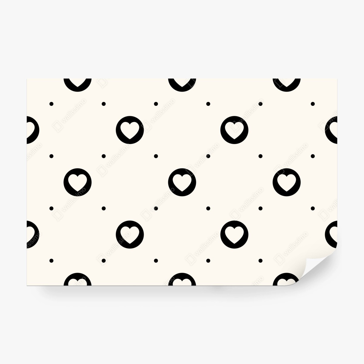 Fototapeta minimalistyczny wzór czarnych serc – Wallissimo® Fototapeta minimalistyczny wzór czarnych serc – Wallissimo®