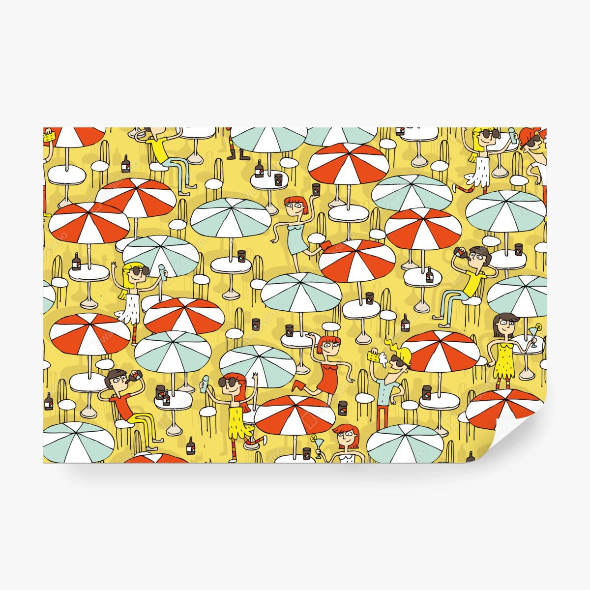 Fototapeta słoneczny wzór z parasolami plażowymi – Wallissimo® Fototapeta słoneczny wzór z parasolami plażowymi – Wallissimo®