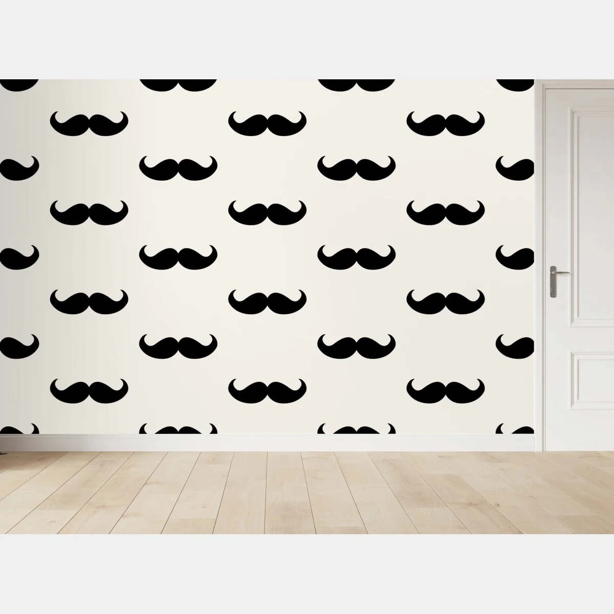 Fototapeta czarny wzór wąsów na beżowym tle – Wallissimo® Fototapeta czarny wzór wąsów na beżowym tle – Wallissimo®