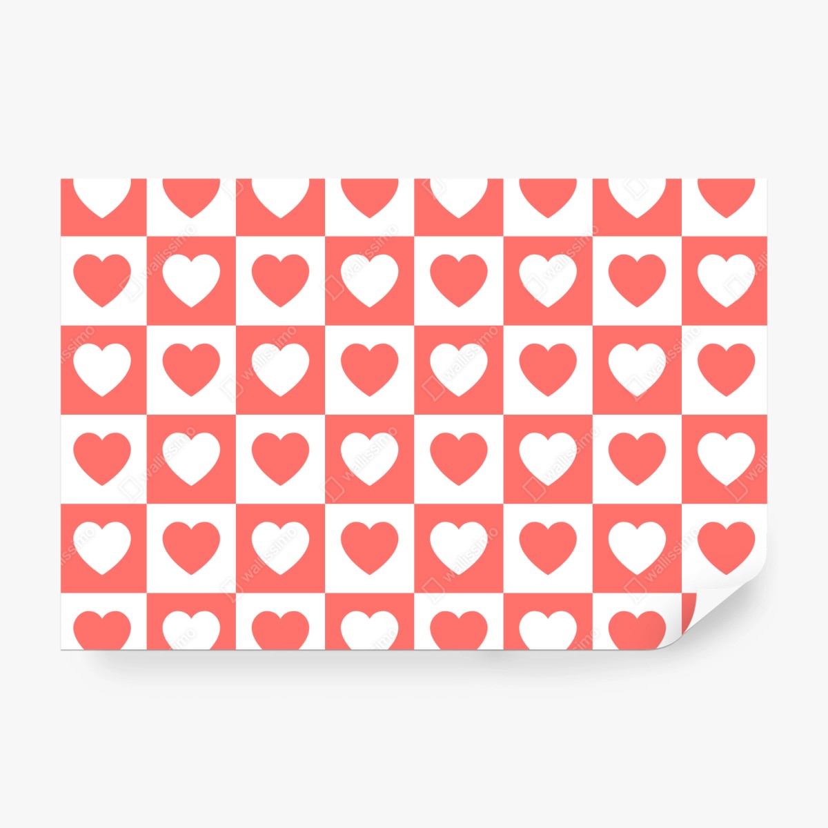 Fototapeta różowy wzór serc w szachownicy – Wallissimo® Fototapeta różowy wzór serc w szachownicy – Wallissimo®