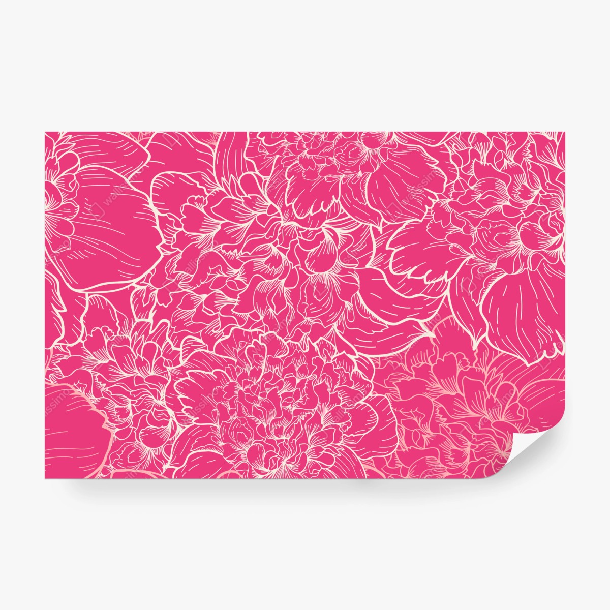 Fototapeta intensywny różowy wzór z peoniami – Wallissimo® Fototapeta intensywny różowy wzór z peoniami – Wallissimo®