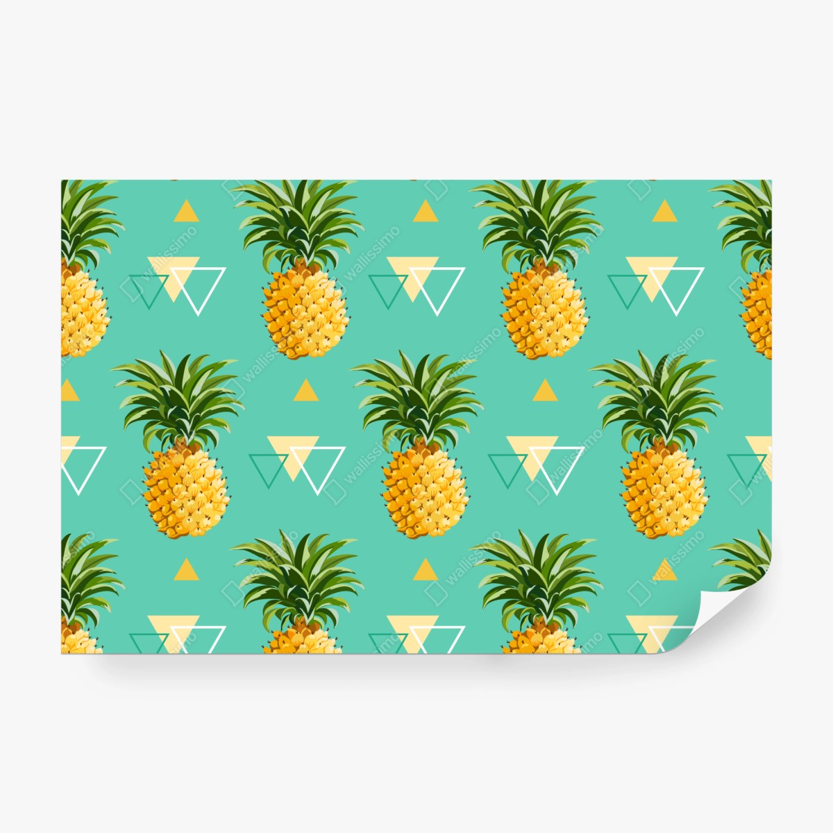 Fototapeta tropikalny wzór z ananasami na turkusowym tle – Wallissimo® Fototapeta tropikalny wzór z ananasami na turkusowym tle – Wallissimo®