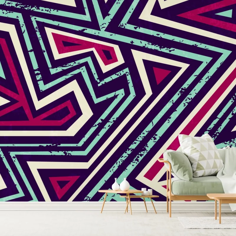 Fototapeta odważny geometryczny wzór z trójkątami – Wallissimo®