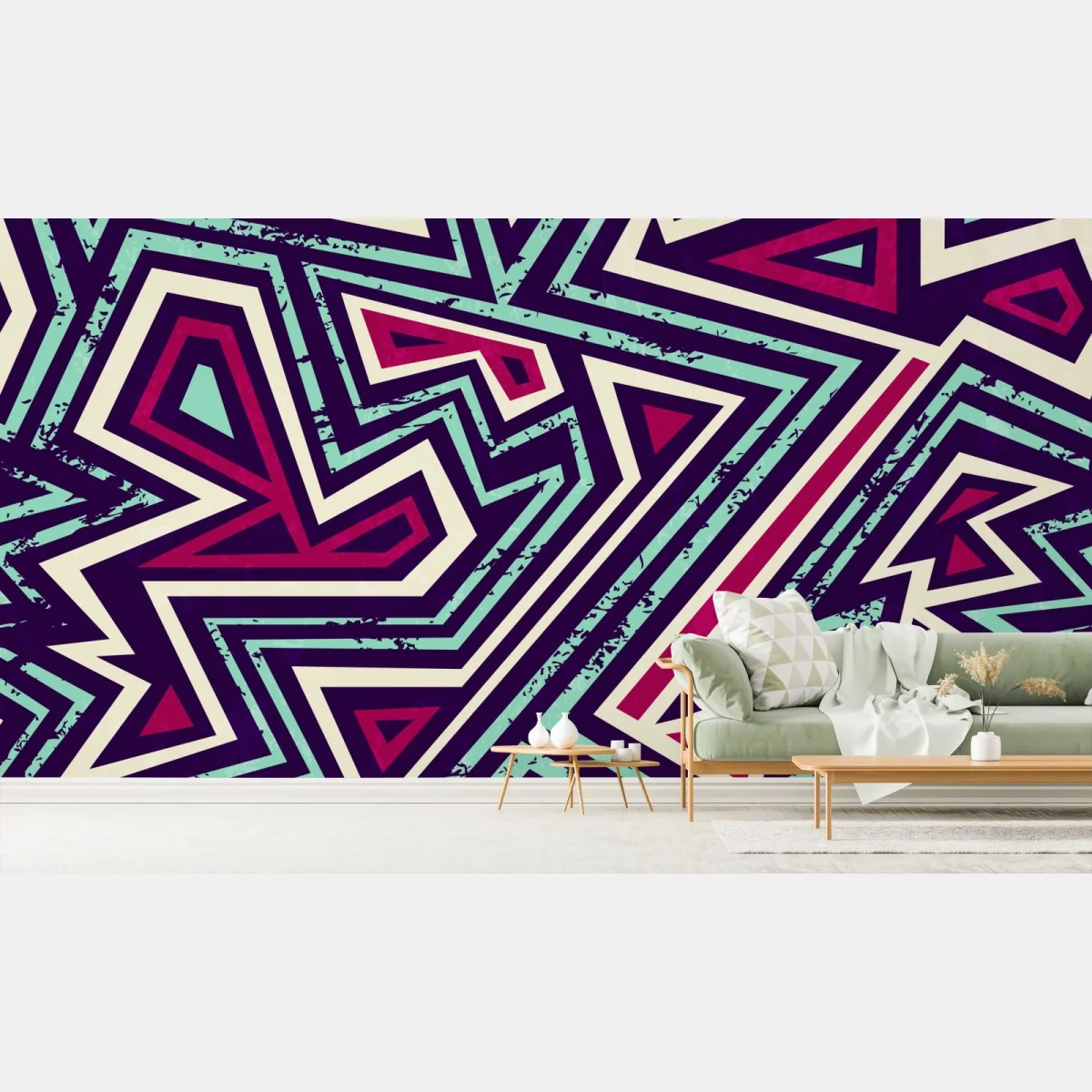 Fototapeta odważny geometryczny wzór z trójkątami – Wallissimo®