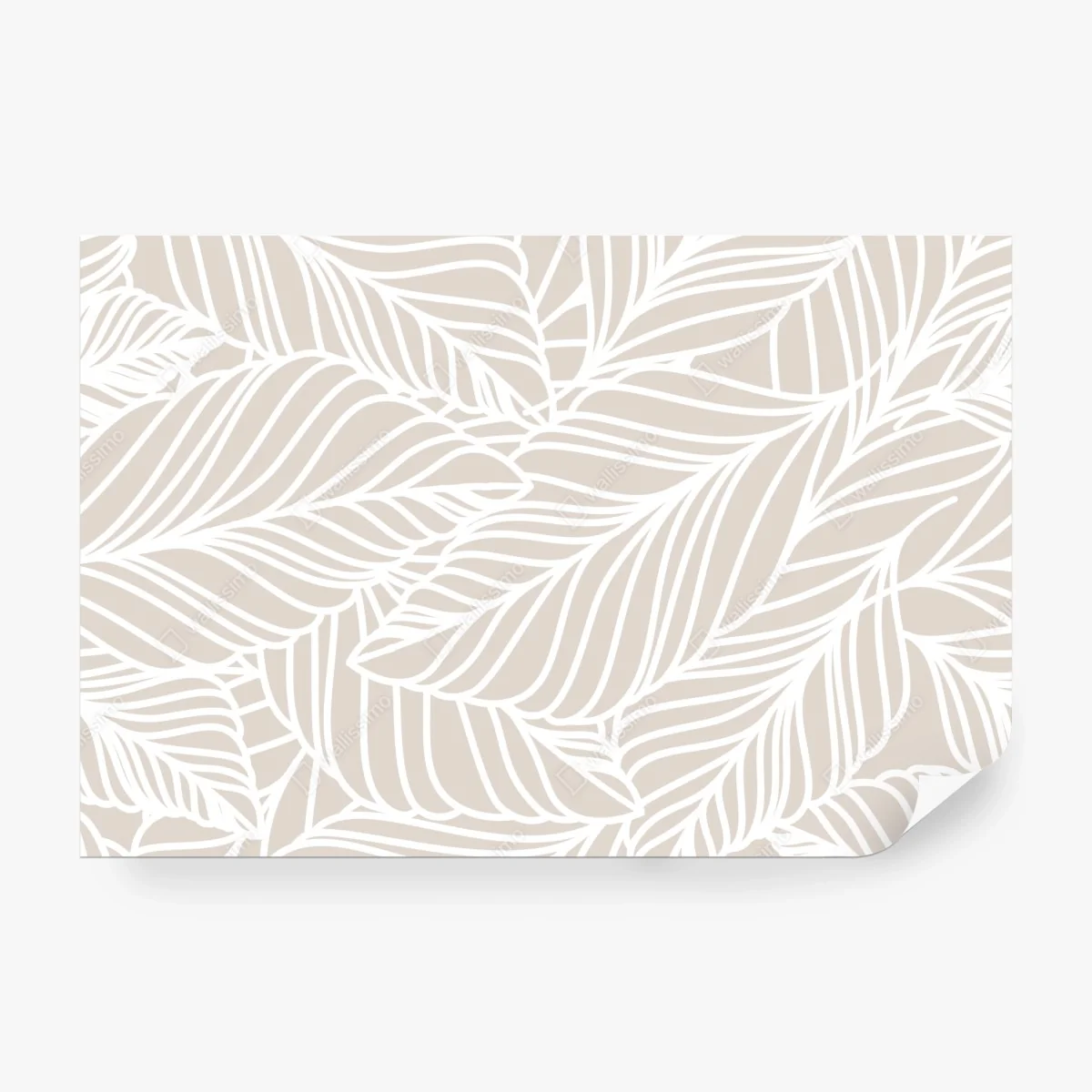 Fototapeta beżowy botaniczny wzór liści – Wallissimo® Fototapeta beżowy botaniczny wzór liści – Wallissimo®