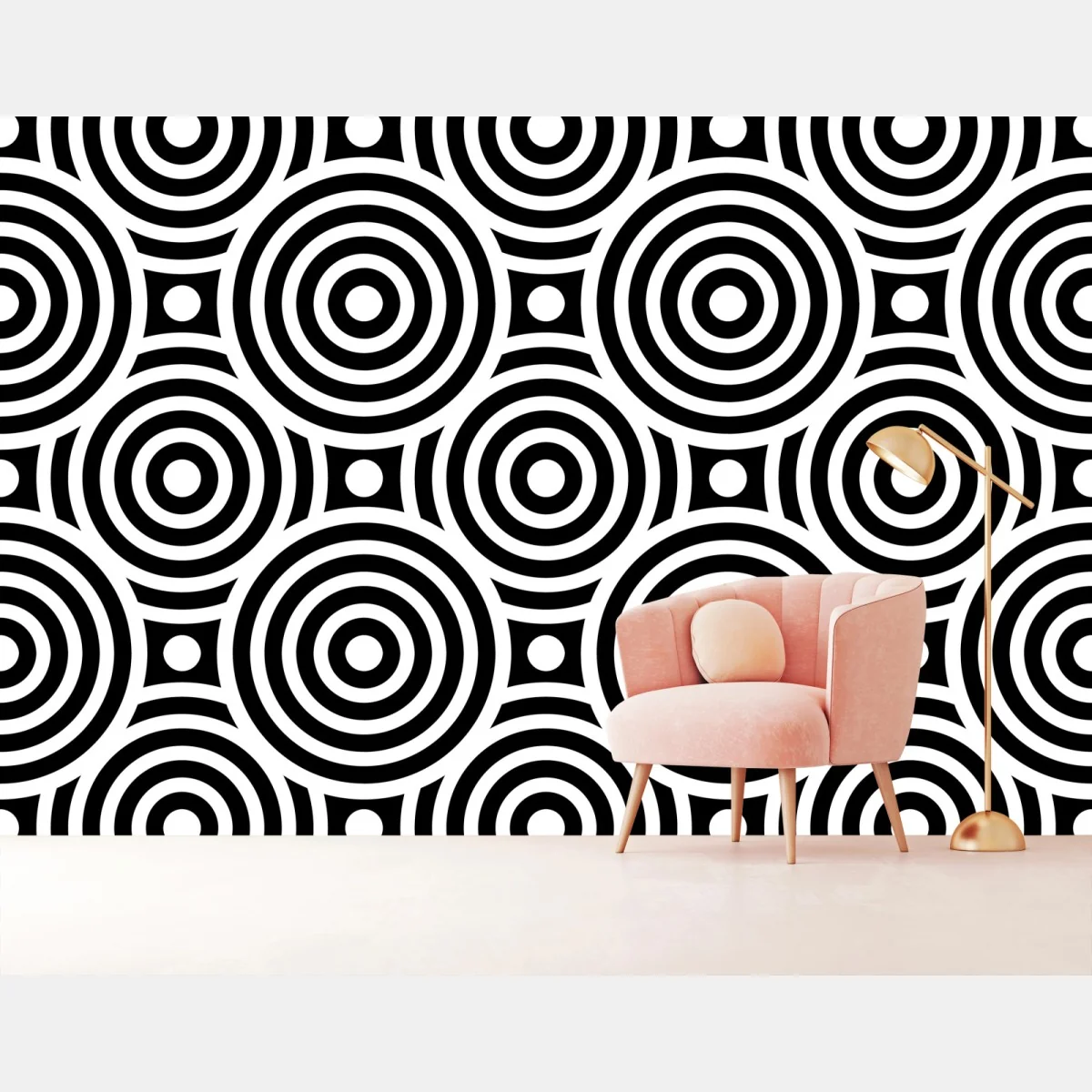 Fototapeta czarno-biały wzór koncentrycznych kół – Wallissimo® Fototapeta czarno-biały wzór koncentrycznych kół – Wallissimo®