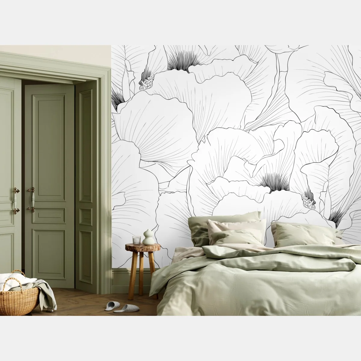 Fototapeta delikatny botaniczny rysunek kwiatowy – Wallissimo® Fototapeta delikatny botaniczny rysunek kwiatowy – Wallissimo®