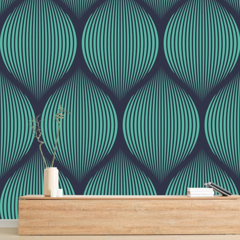 Fototapeta turkusowy geometryczny motyw łezki – Wallissimo® Fototapeta turkusowy geometryczny motyw łezki – Wallissimo®