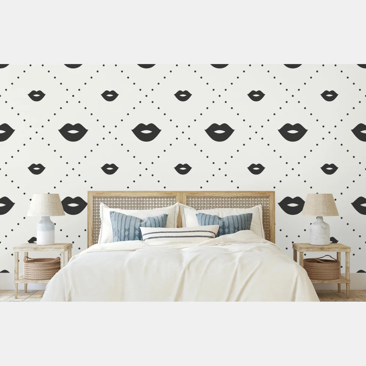 Fototapeta minimalistyczny monochromatyczny wzór ust – Wallissimo® Fototapeta minimalistyczny monochromatyczny wzór ust – Wallissimo®