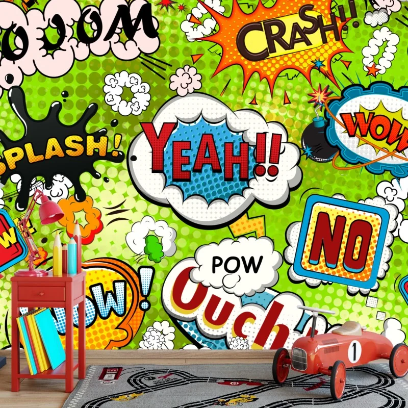 Fototapeta żywy kolaż komiksowy w stylu pop-art – Wallissimo® Fototapeta żywy kolaż komiksowy w stylu pop-art – Wallissimo®