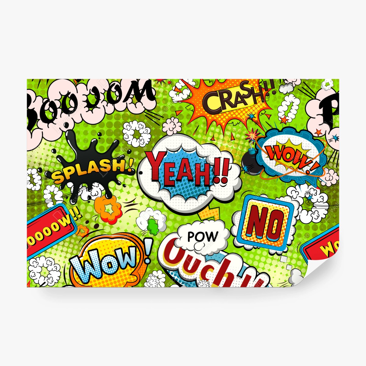 Fototapeta żywy kolaż komiksowy w stylu pop-art – Wallissimo® Fototapeta żywy kolaż komiksowy w stylu pop-art – Wallissimo®