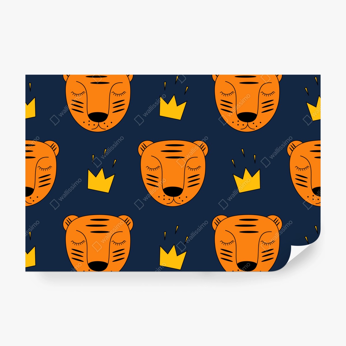 Fototapeta zabawny wzór z tygrysami do pokoju dziecięcego – Wallissimo® Fototapeta zabawny wzór z tygrysami do pokoju dziecięcego – Wallissimo®