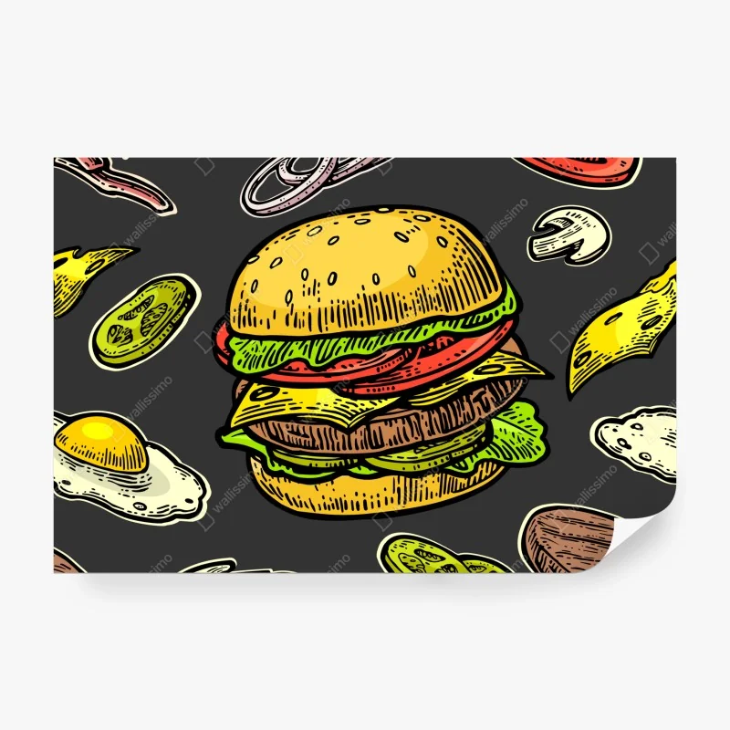 Fototapeta kolorowa mapa świata z plamami farby – Wallissimo®