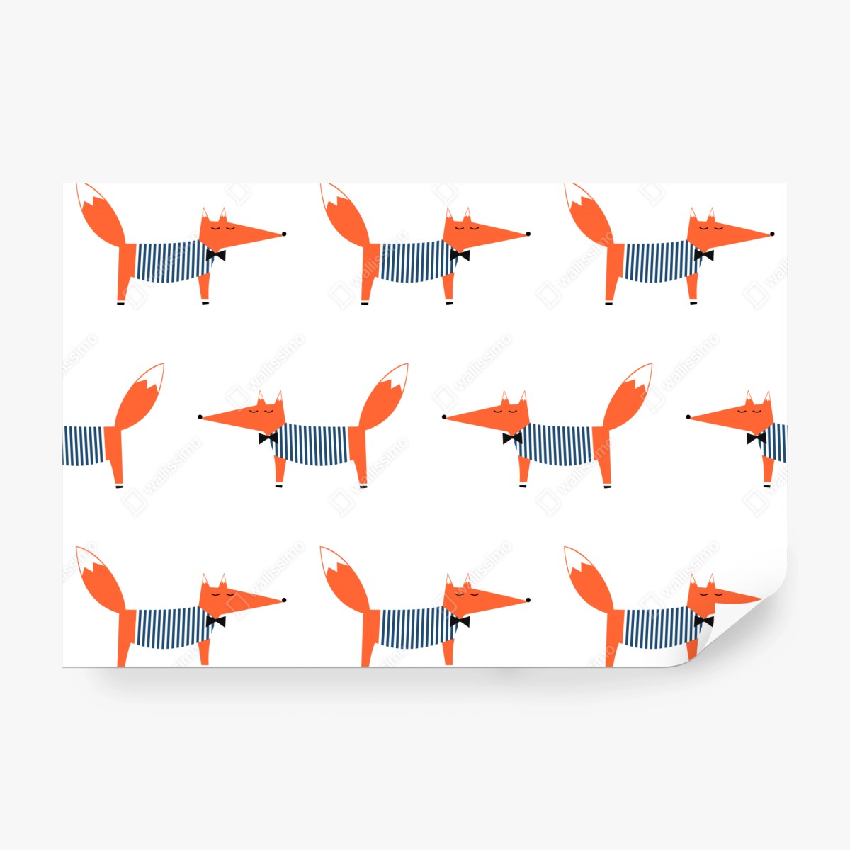 Fototapeta uroczy pasiasty wzór z lisem – Wallissimo® Fototapeta uroczy pasiasty wzór z lisem – Wallissimo®