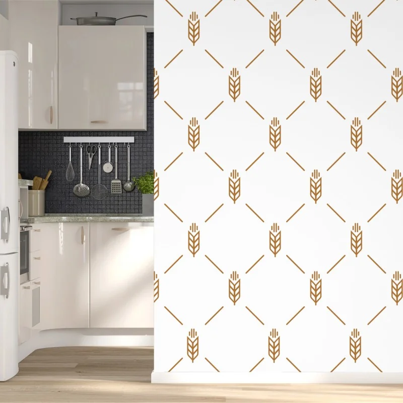 Fototapeta złoty geometryczny wzór pszenicy – Wallissimo® Fototapeta złoty geometryczny wzór pszenicy – Wallissimo®