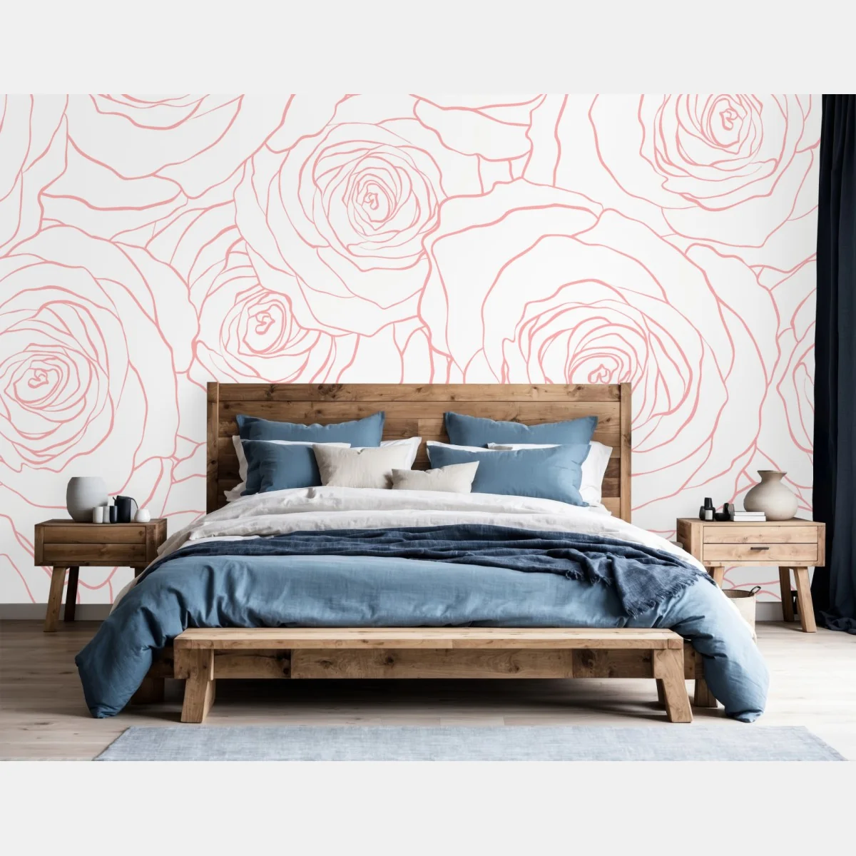 Fototapeta delikatny wzór różowych róż – Wallissimo® Fototapeta delikatny wzór różowych róż – Wallissimo®