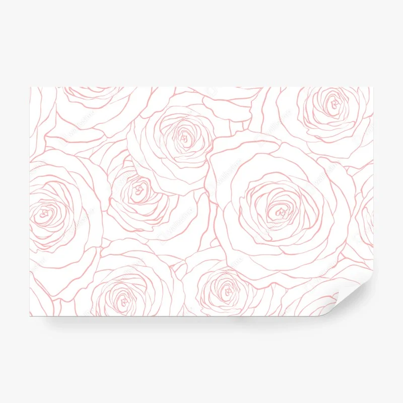 Fototapeta delikatny rysunek lotosu w czerni i bieli – Wallissimo®