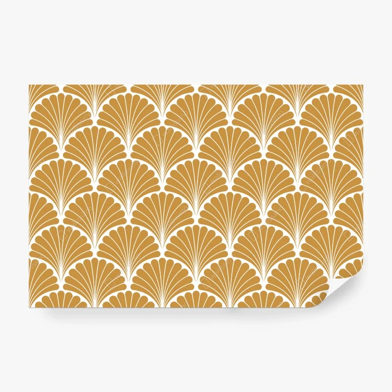 Fototapeta złoty wzór wachlarza w stylu art deco – Wallissimo® Fototapeta złoty wzór wachlarza w stylu art deco – Wallissimo®