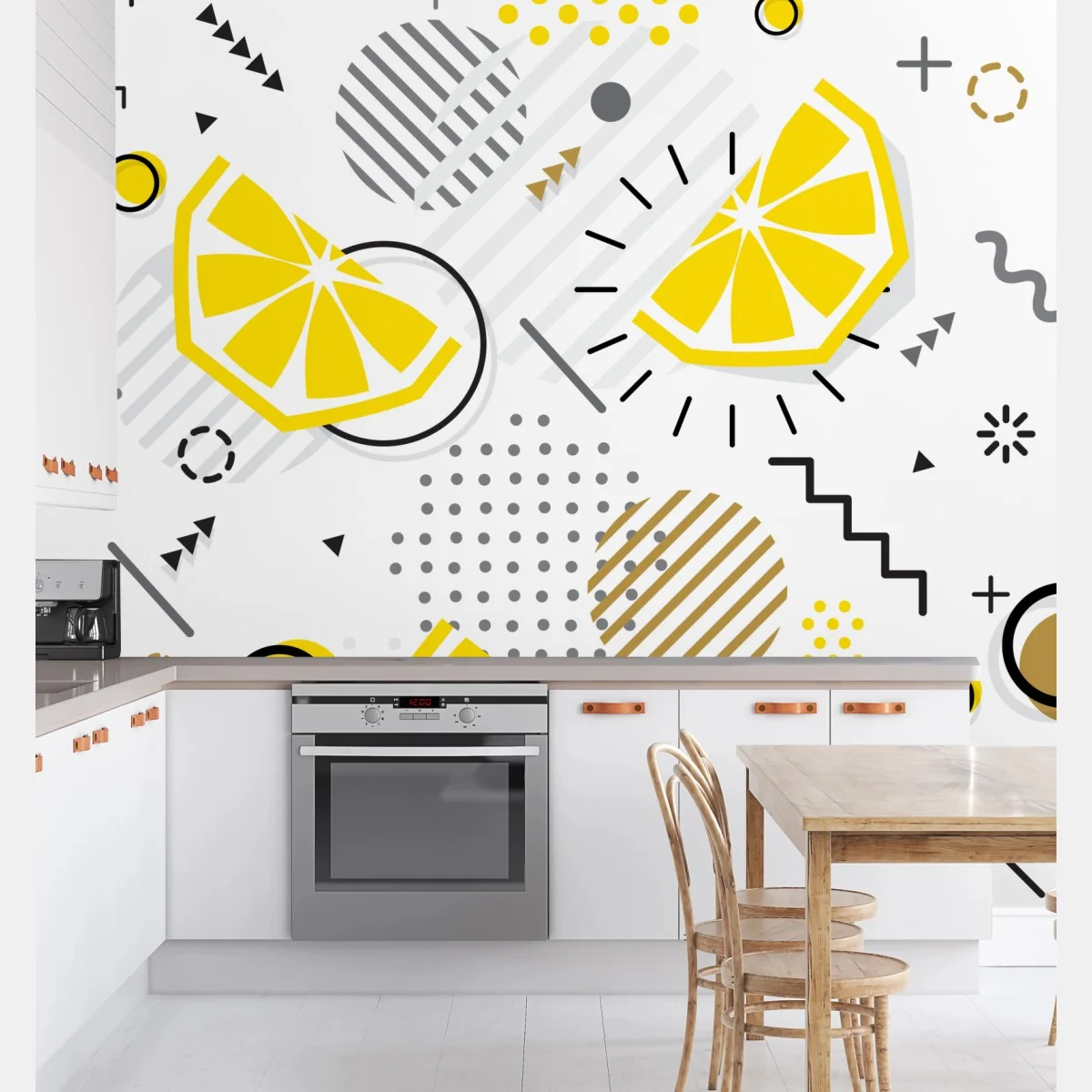 Fototapeta żywy cytrusowy wzór geometryczny – Wallissimo® Fototapeta żywy cytrusowy wzór geometryczny – Wallissimo®