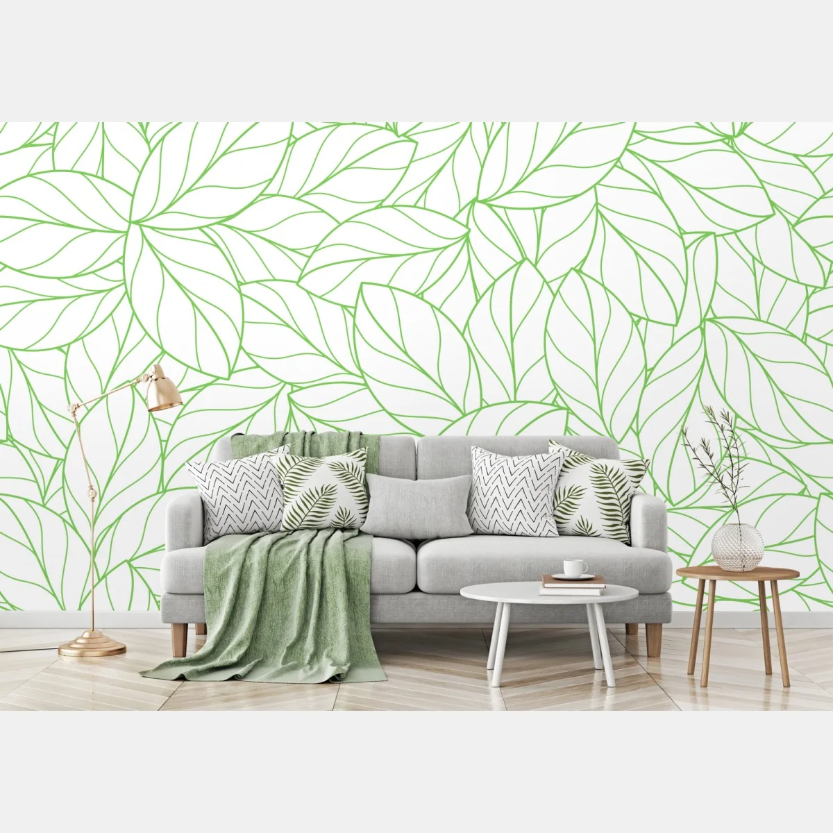 Fototapeta zielony wzór liści – Wallissimo® Fototapeta zielony wzór liści – Wallissimo®