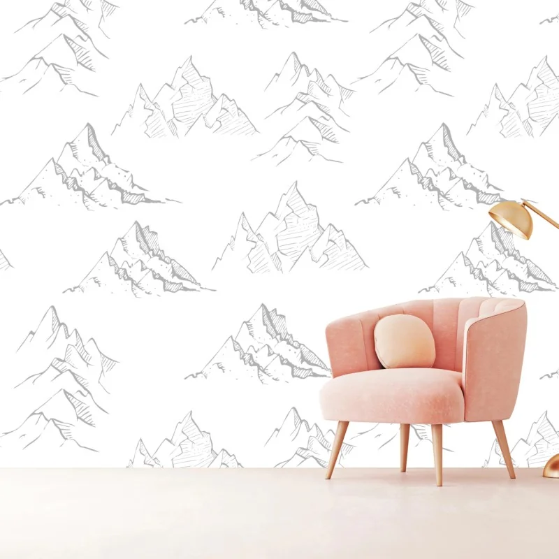 Fototapeta ręcznie rysowany wzór górski – Wallissimo® Fototapeta ręcznie rysowany wzór górski – Wallissimo®