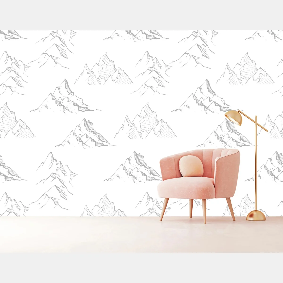 Fototapeta ręcznie rysowany wzór górski – Wallissimo® Fototapeta ręcznie rysowany wzór górski – Wallissimo®