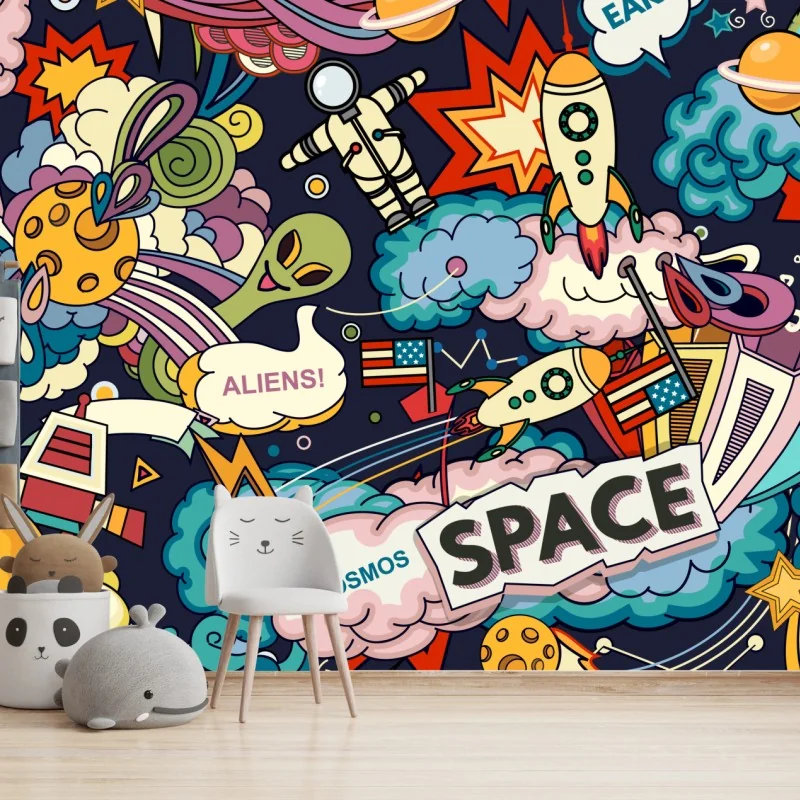Fototapeta kolorowy kosmiczny kolaż – Wallissimo® Fototapeta kolorowy kosmiczny kolaż – Wallissimo®
