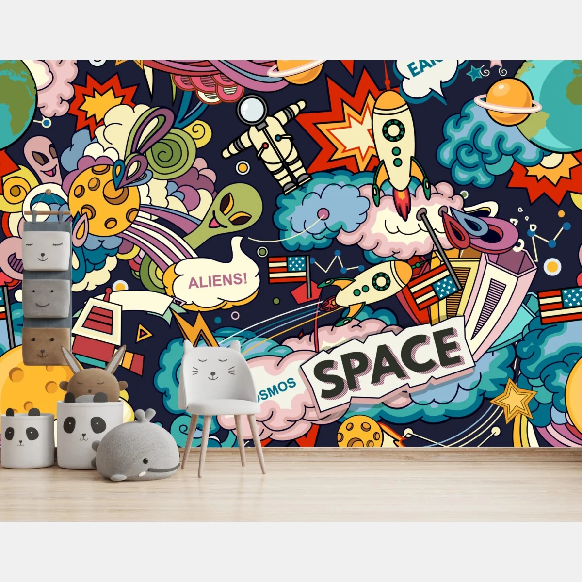 Fototapeta kolorowy kosmiczny kolaż – Wallissimo® Fototapeta kolorowy kosmiczny kolaż – Wallissimo®