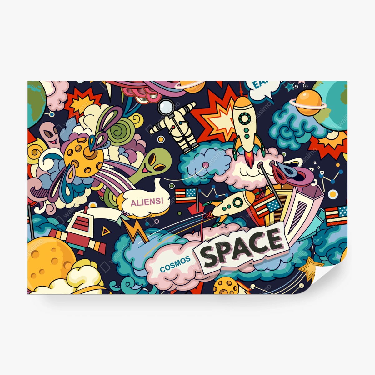 Fototapeta kolorowy kosmiczny kolaż – Wallissimo® Fototapeta kolorowy kosmiczny kolaż – Wallissimo®