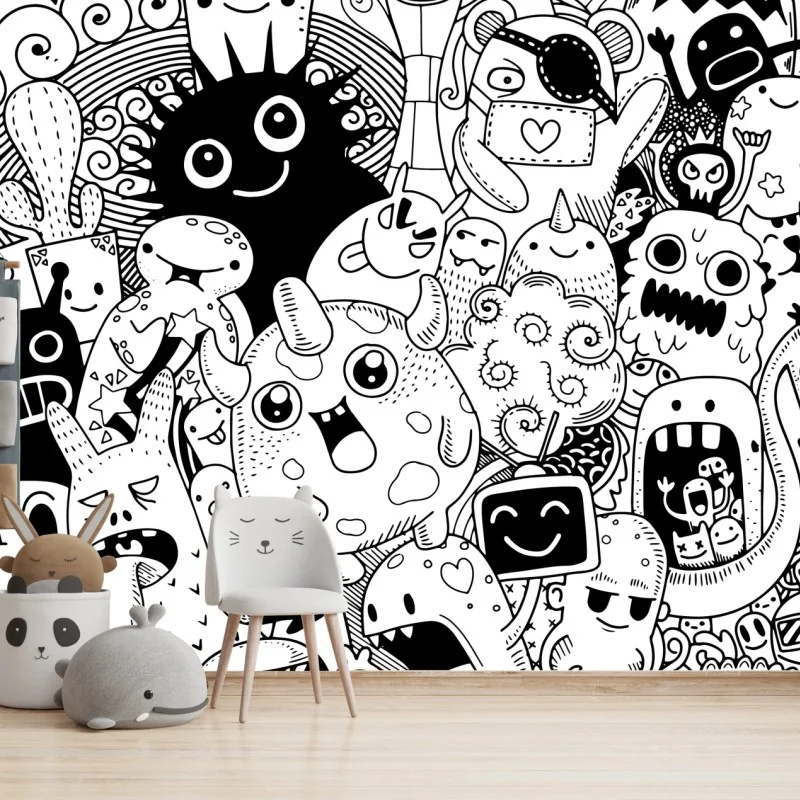 Fototapeta zabawny rysunek z potworami – Wallissimo® Fototapeta zabawny rysunek z potworami – Wallissimo®