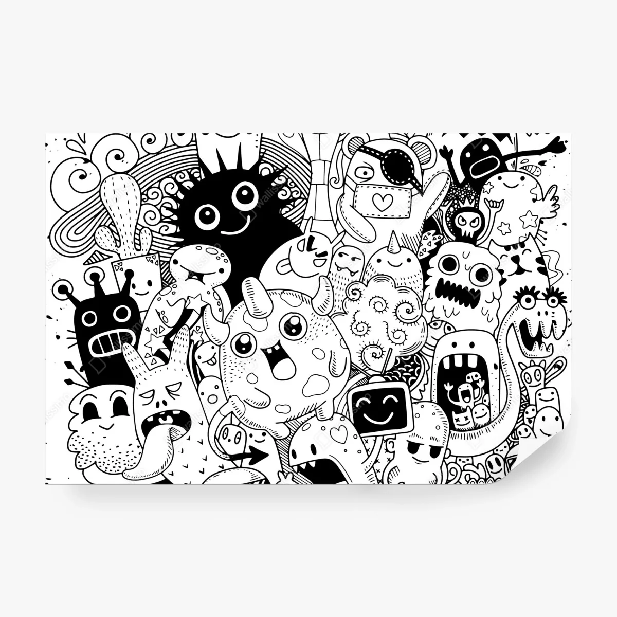 Fototapeta zabawny rysunek z potworami – Wallissimo® Fototapeta zabawny rysunek z potworami – Wallissimo®