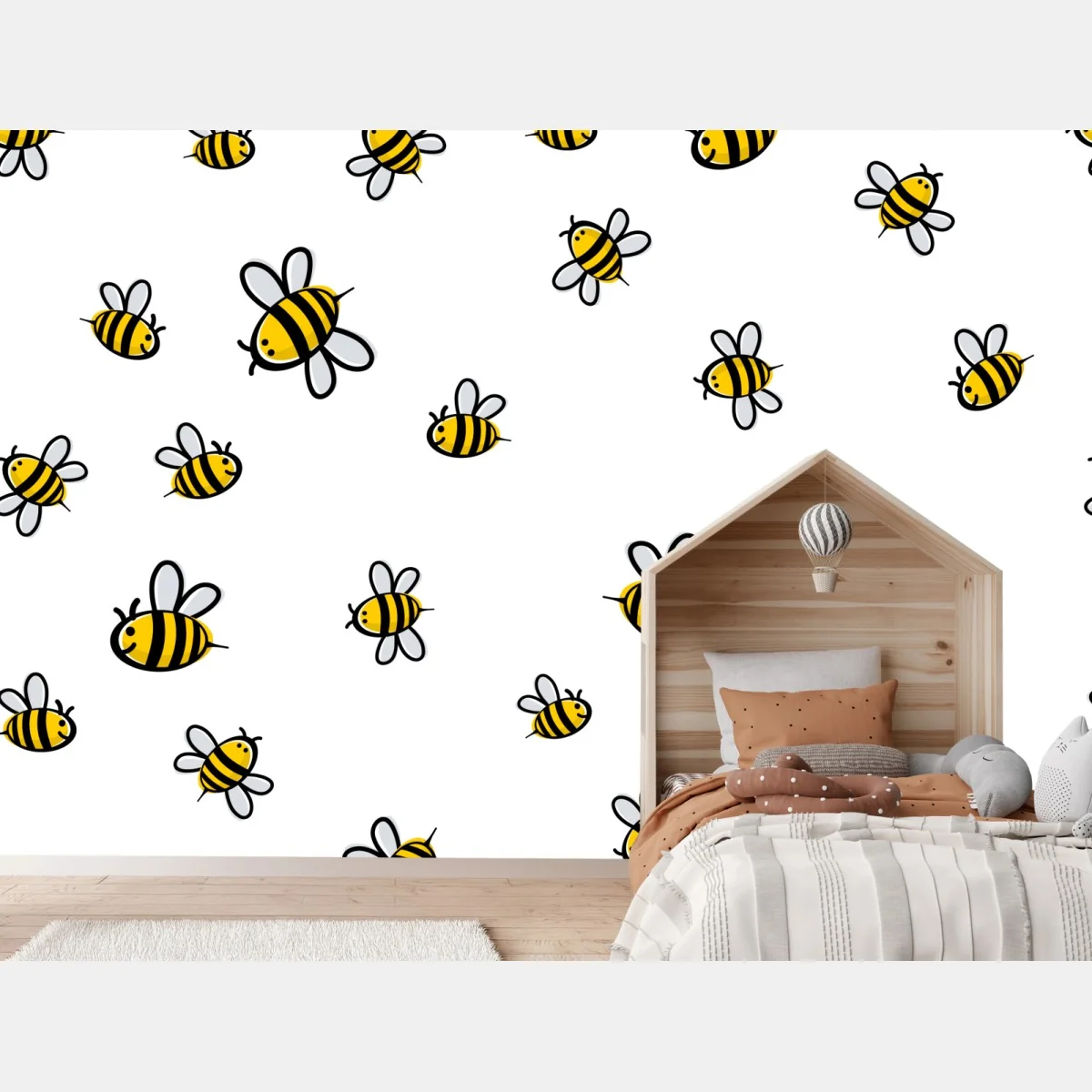 Fototapeta wesoły wzór z pszczołami do pokoju dziecięcego – Wallissimo® Fototapeta wesoły wzór z pszczołami do pokoju dziecięcego – Wallissimo®
