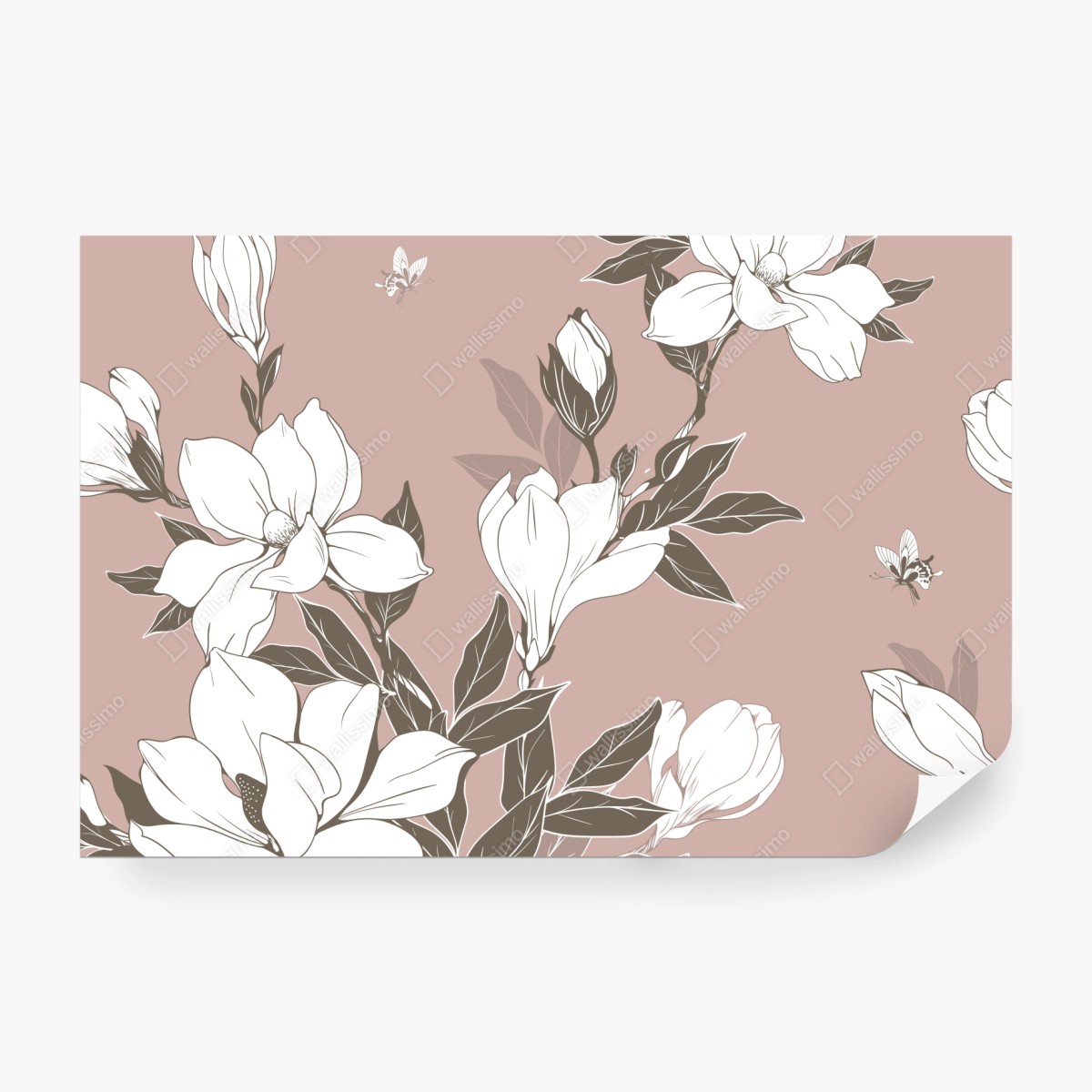 Fototapeta delikatny wzór z magnoliami – Wallissimo® Fototapeta delikatny wzór z magnoliami – Wallissimo®