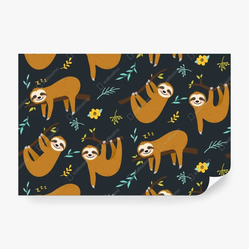 Fototapeta wzór z uśmiechniętymi buźkami – Wallissimo®