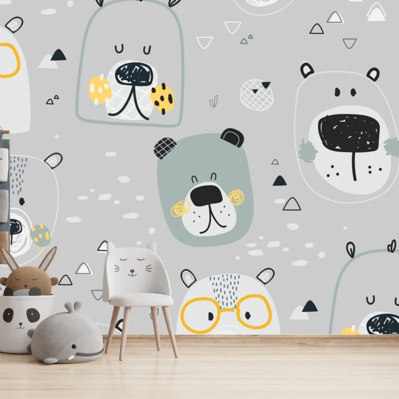 Fototapeta wzór z zabawnymi misiami do pokoju dziecięcego – Wallissimo® Fototapeta wzór z zabawnymi misiami do pokoju dziecięcego – Wallissimo®