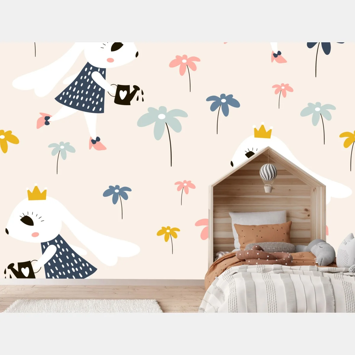 Fototapeta mała króliczka księżniczka wzór – Wallissimo® Fototapeta mała króliczka księżniczka wzór – Wallissimo®