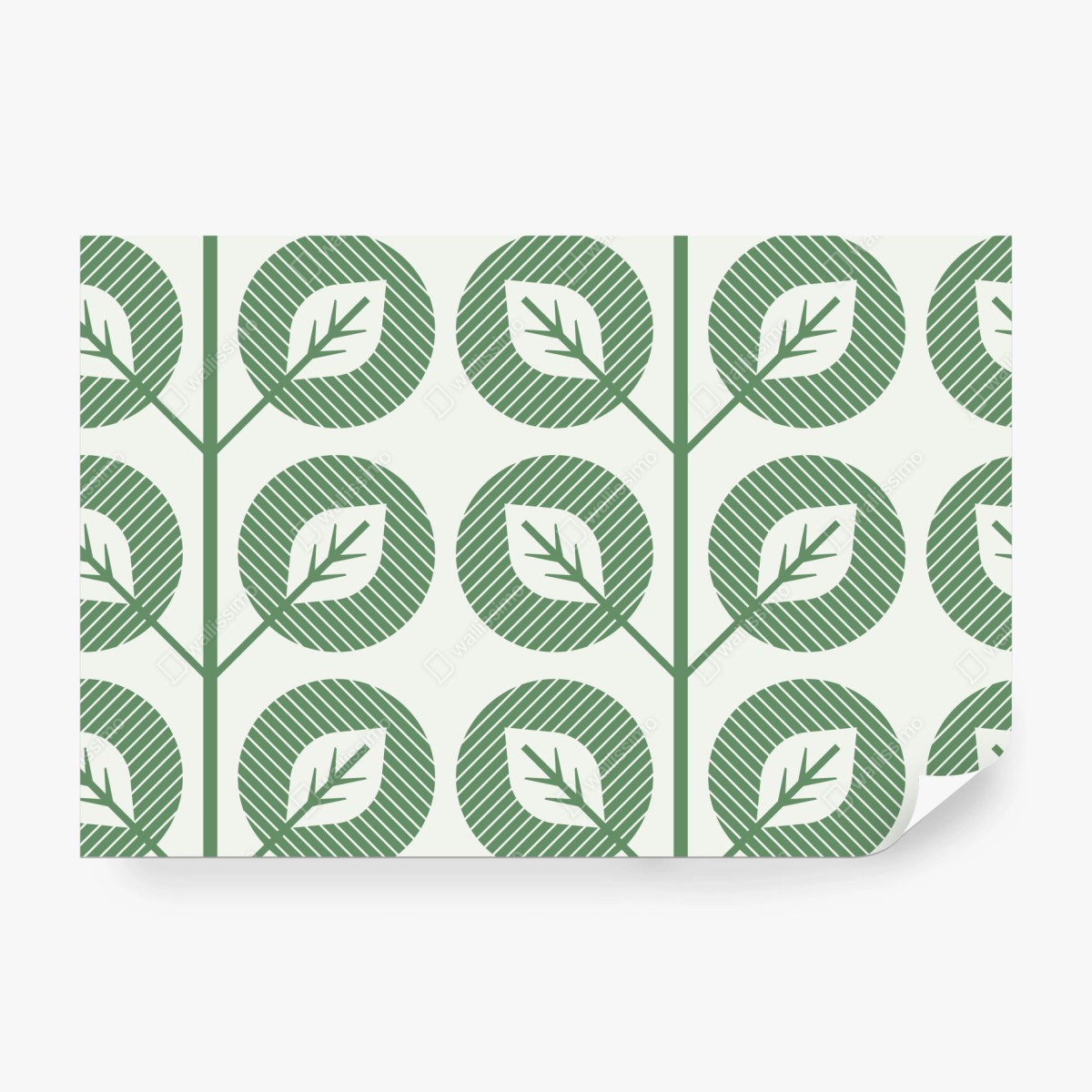 Fototapeta zielony geometryczny wzór liści – Wallissimo® Fototapeta zielony geometryczny wzór liści – Wallissimo®