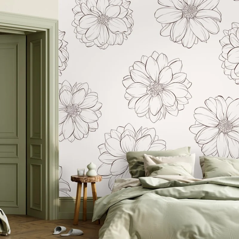 Fototapeta delikatny wzór kwiatowy w odcieniach beżu – Wallissimo® Fototapeta delikatny wzór kwiatowy w odcieniach beżu – Wallissimo®