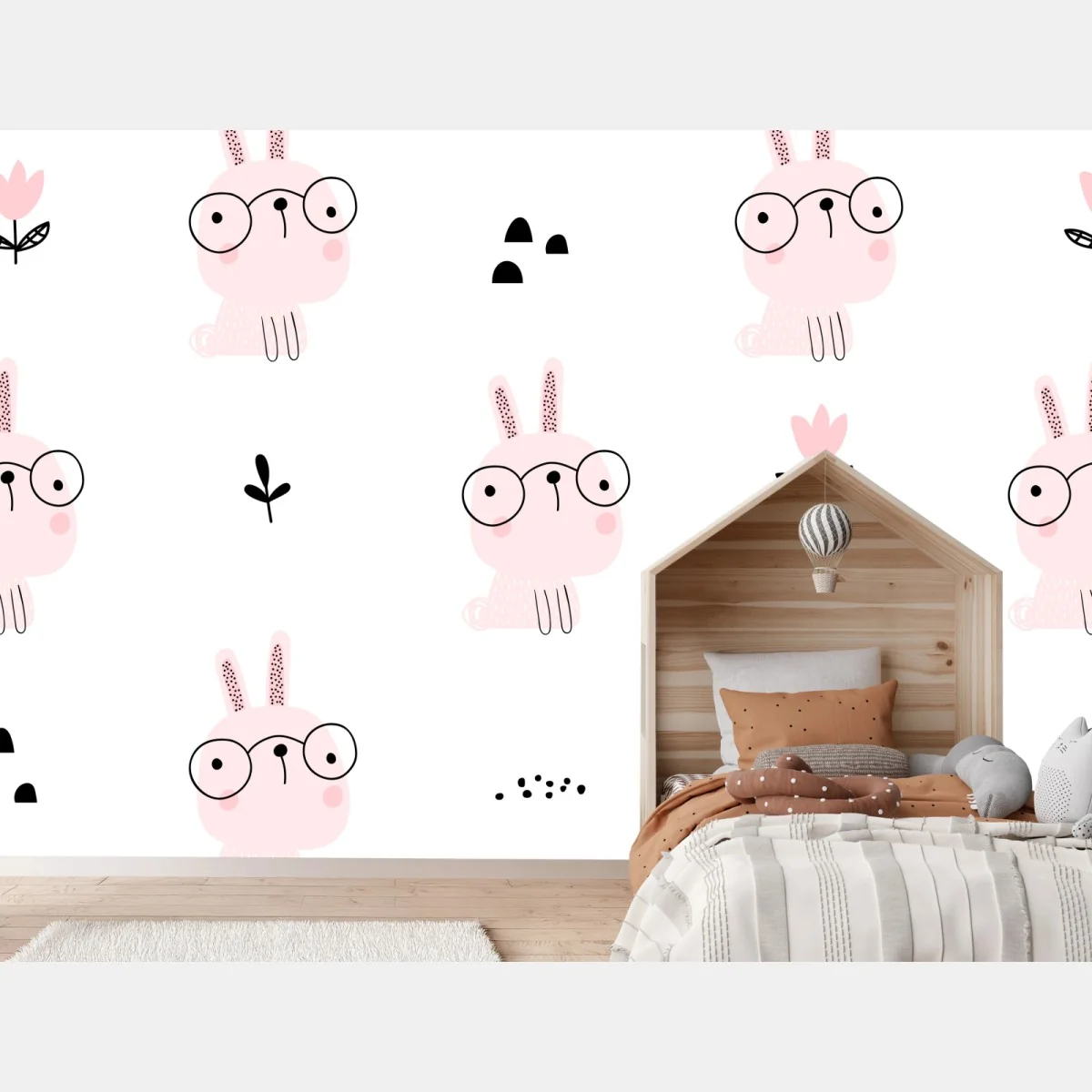 Fototapeta uroczy różowy wzór króliczka do pokoju dziecięcego – Wallissimo® Fototapeta uroczy różowy wzór króliczka do pokoju dziecięcego – Wallissimo®