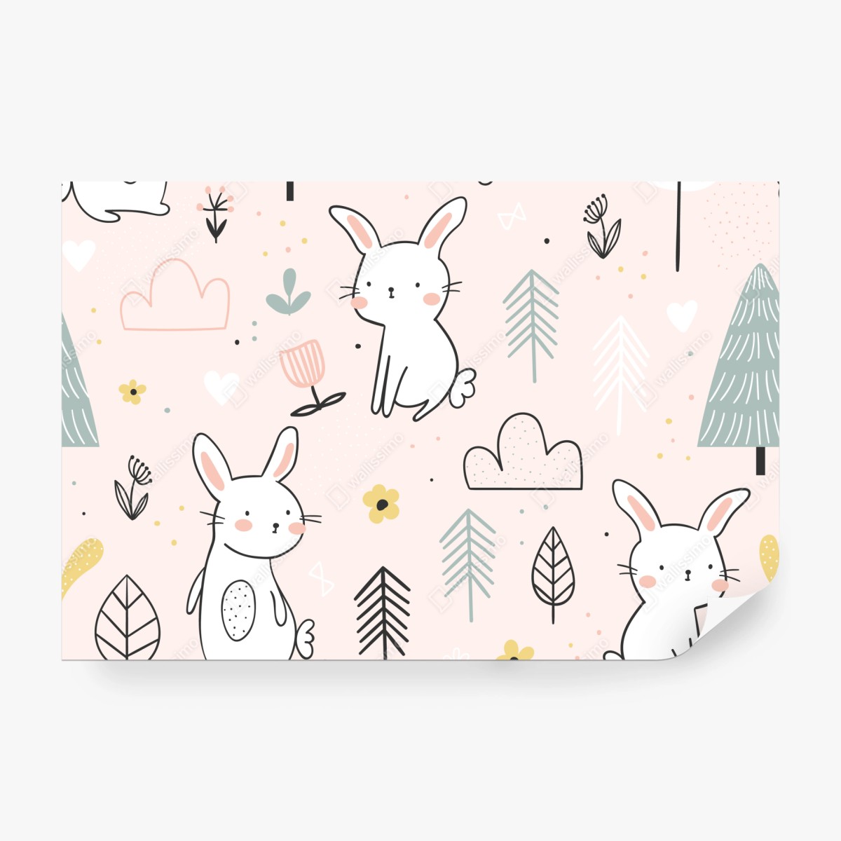 Fototapeta wesoły wzór z zajączkami do pokoju dziecięcego – Wallissimo® Fototapeta wesoły wzór z zajączkami do pokoju dziecięcego – Wallissimo®