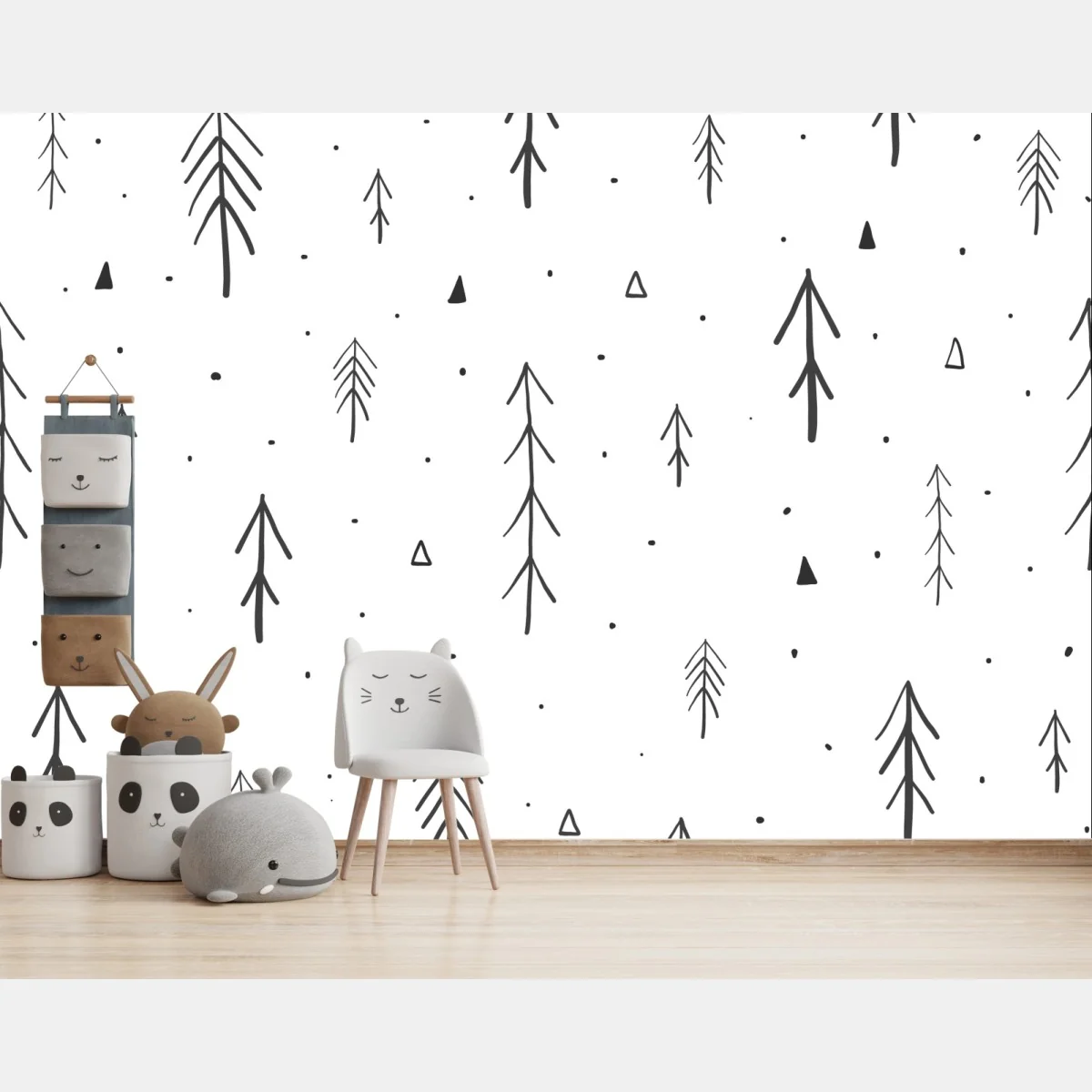 Fototapeta minimalistyczny wzór z ręcznie rysowanymi drzewami – Wallissimo® Fototapeta minimalistyczny wzór z ręcznie rysowanymi drzewami – Wallissimo®