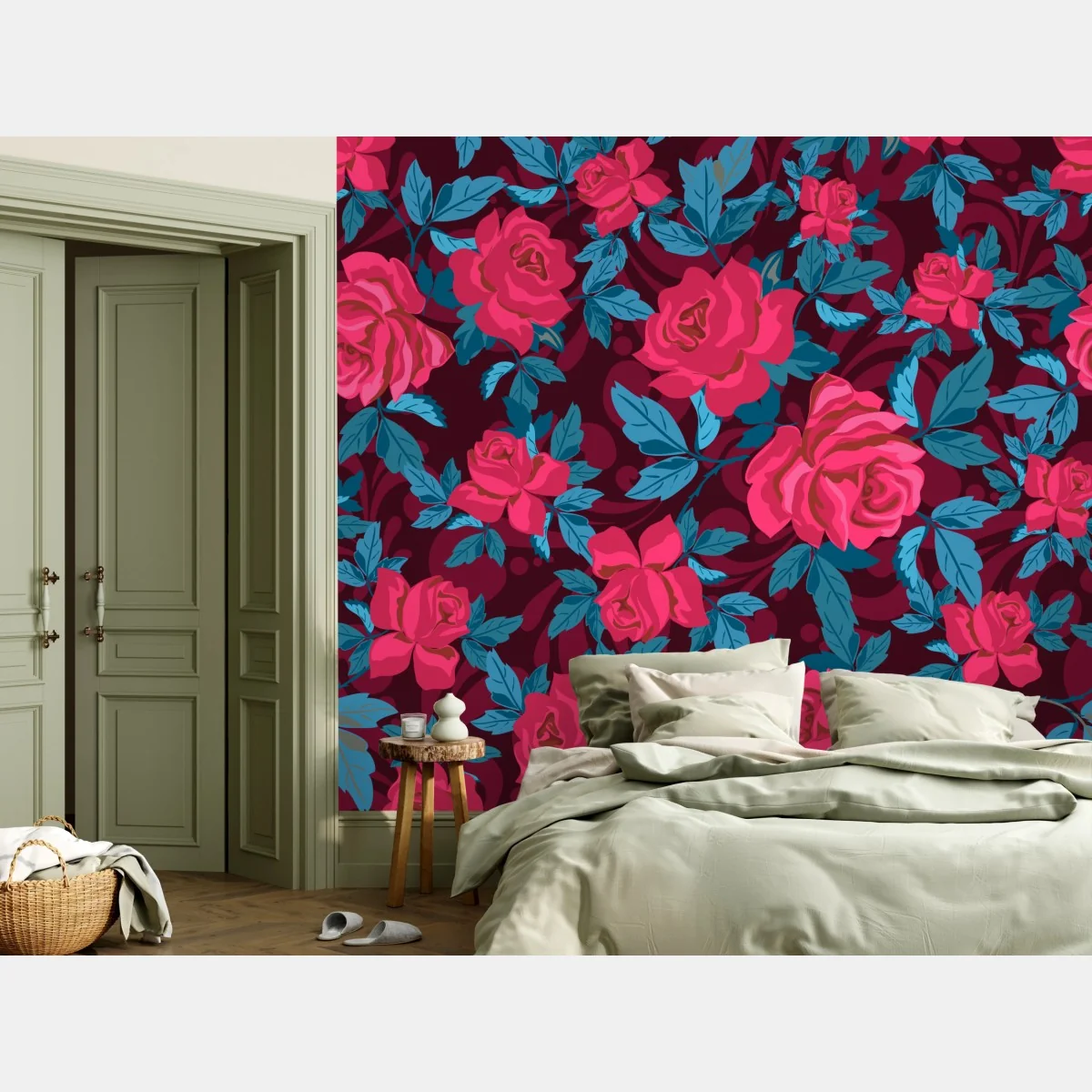 Fototapeta vintage wzór różany w odcieniach różu – Wallissimo® Fototapeta vintage wzór różany w odcieniach różu – Wallissimo®