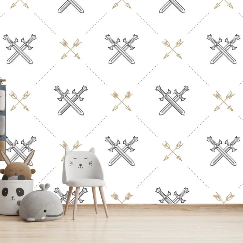 Fototapeta wzór z połączonymi mieczami i strzałami – Wallissimo® Fototapeta wzór z połączonymi mieczami i strzałami – Wallissimo®