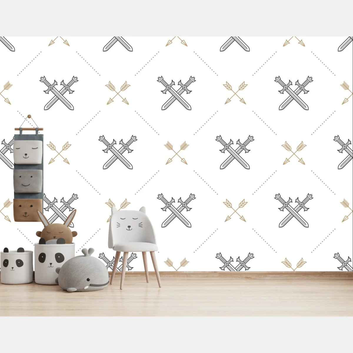 Fototapeta wzór z połączonymi mieczami i strzałami – Wallissimo® Fototapeta wzór z połączonymi mieczami i strzałami – Wallissimo®