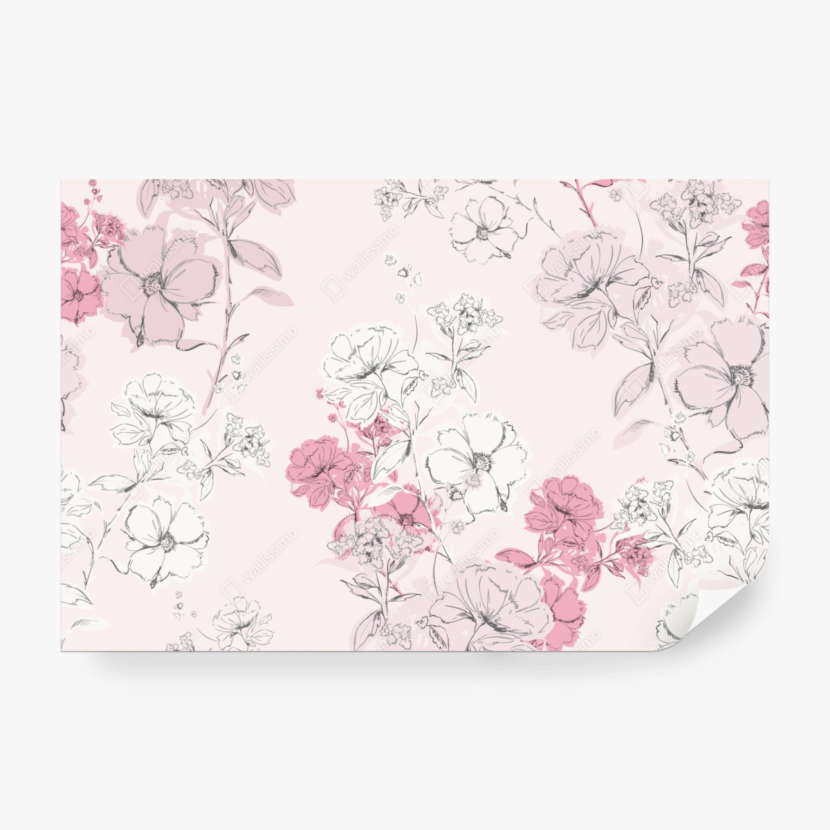 Fototapeta delikatny różowy wzór kwiatowy – Wallissimo® Fototapeta delikatny różowy wzór kwiatowy – Wallissimo®
