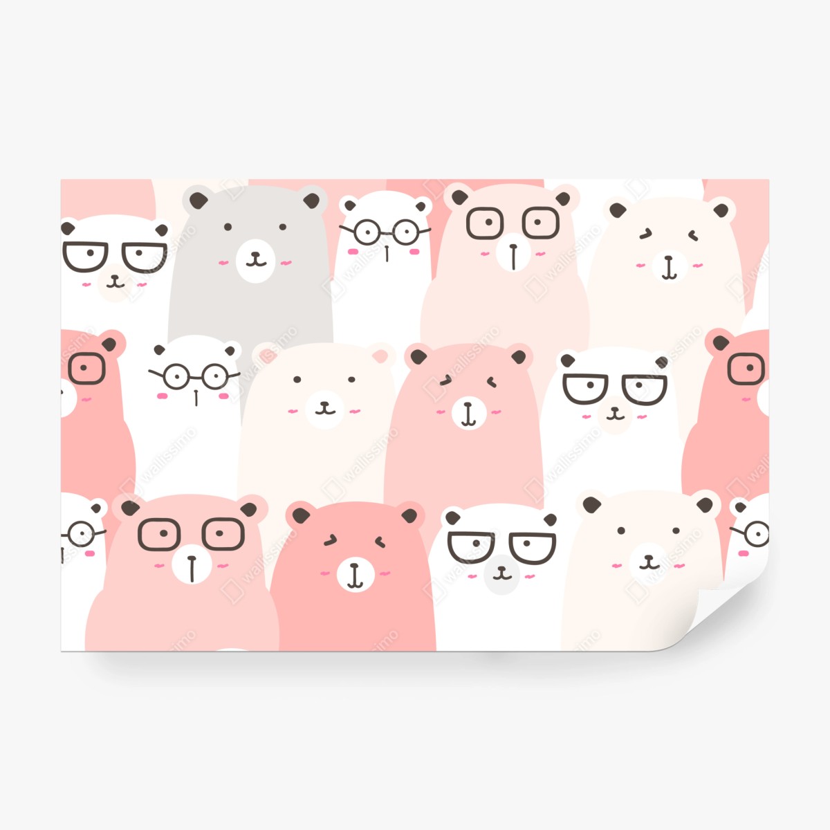 Fototapeta pastelowy wzór z misiami do pokoju dziecięcego – Wallissimo®